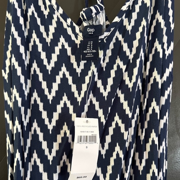 Gap Blue and White V-Neck Maxi Dress - Picture 2 of 5